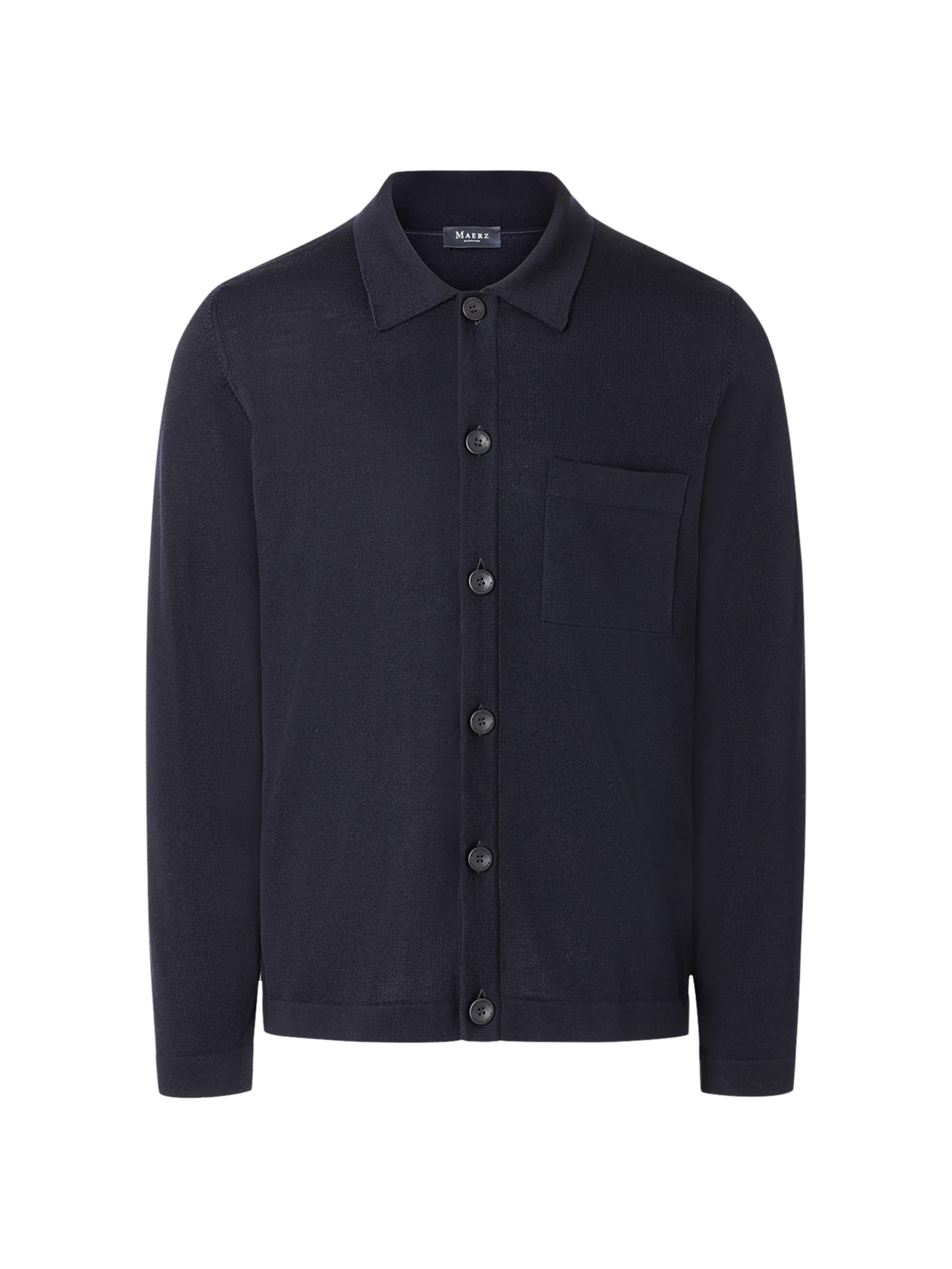 Vestes en maille MAERZ Muenchen en bleu : devant