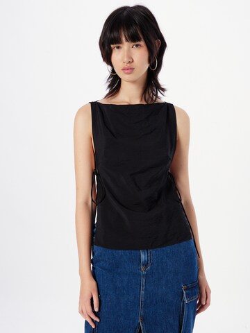 WEEKDAY Top 'Cintia' in Schwarz: Vorderseite