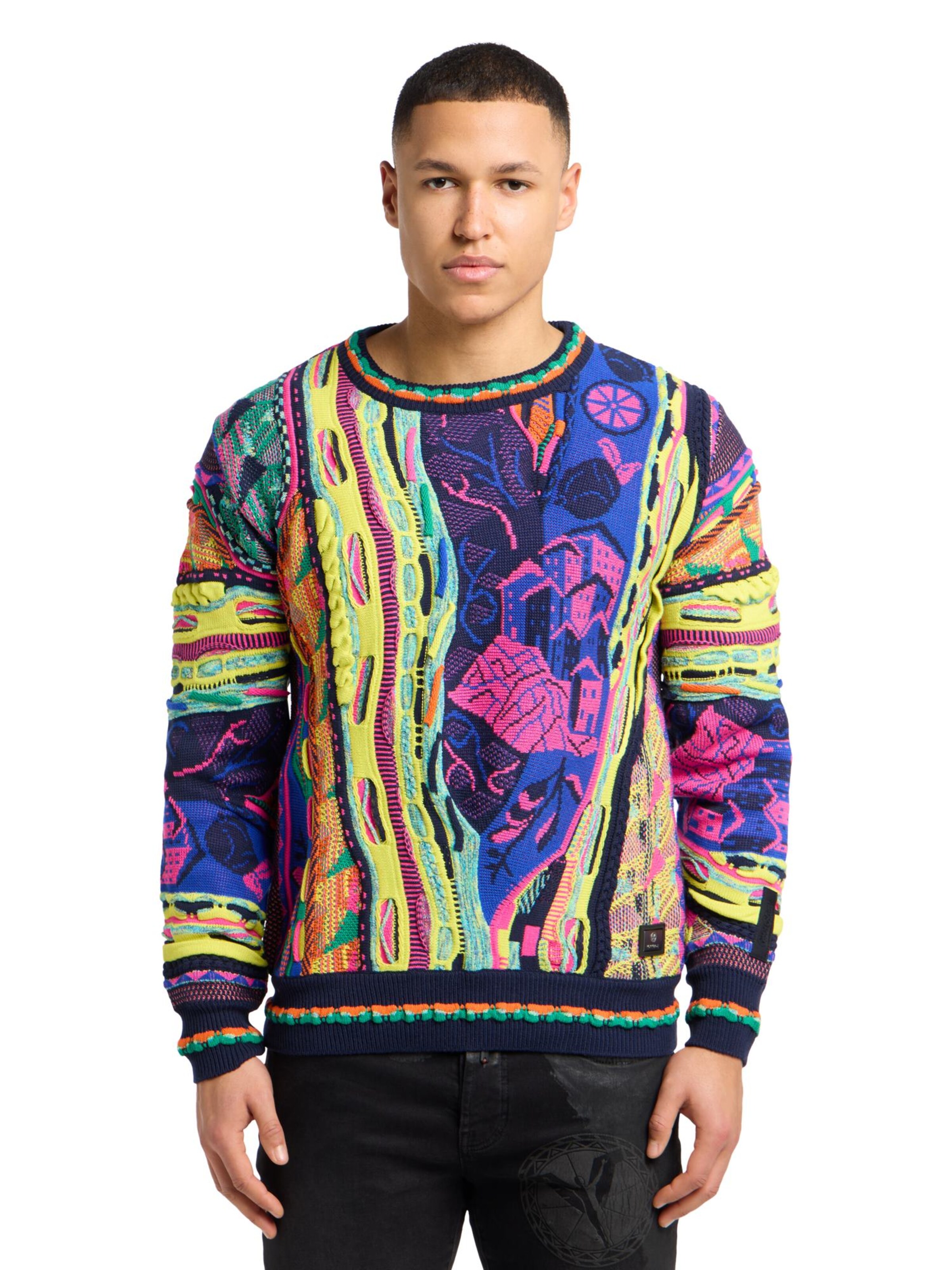 Carlo Colucci Pullover 'Eberhoefer' in Mischfarben: Vorderseite