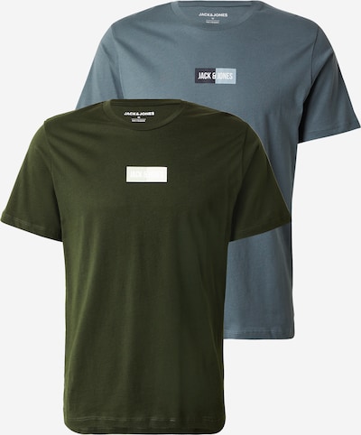 Marškinėliai 'JJPAN' iš JACK & JONES, spalva – mėlyna dūmų spalva / tamsiai žalia / balta, Prekių apžvalga