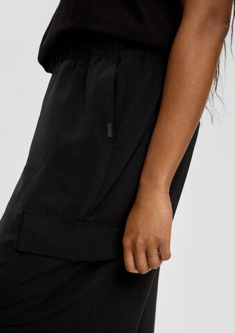 QS Wide Leg Hose in Schwarz