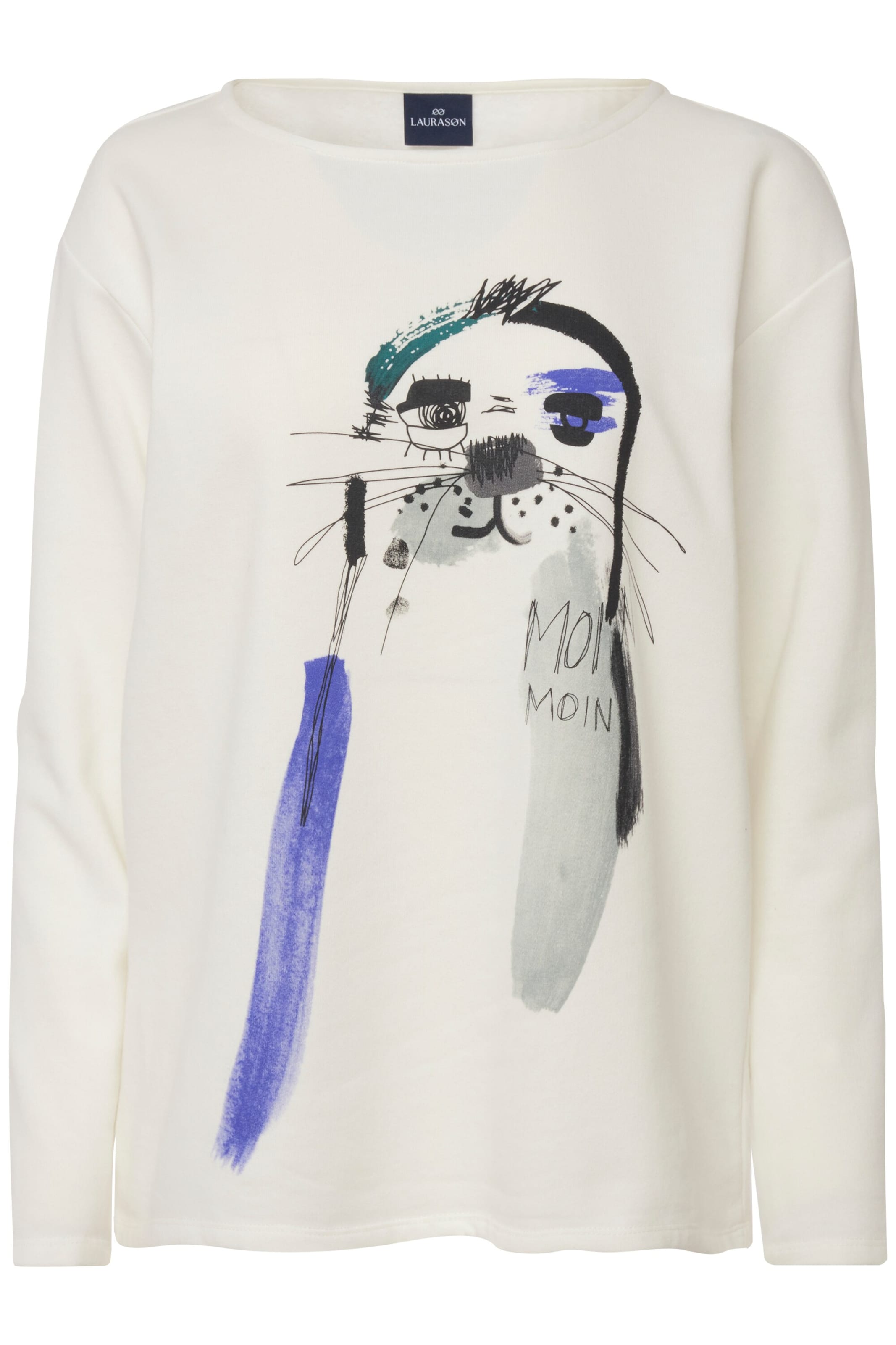 LAURASØN Sweatshirt in Weiß: Vorderseite