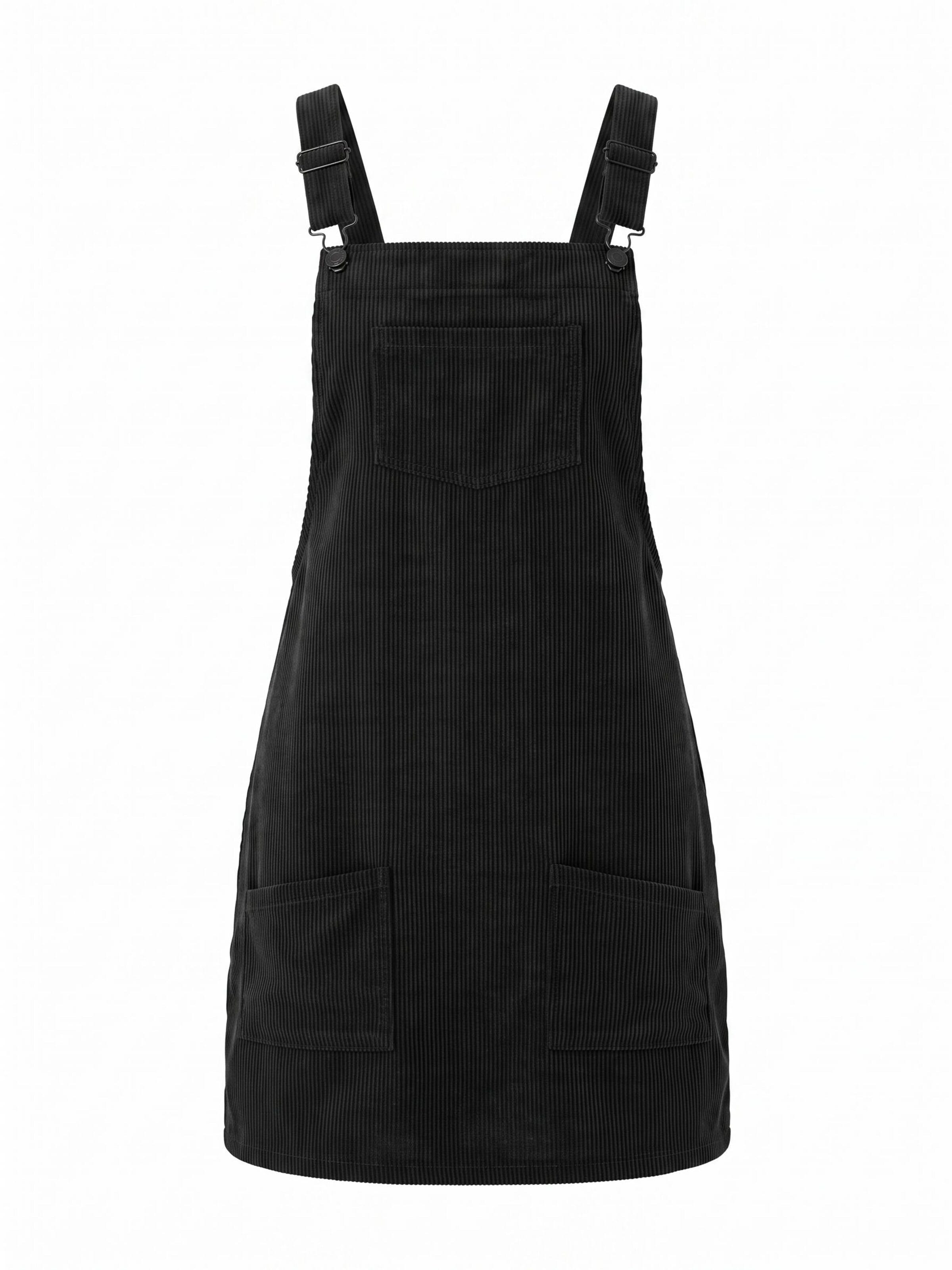 Cupshe Sommerkleid 'Button-Strap Overall'‌‌‌‌ in Schwarz: Vorderseite