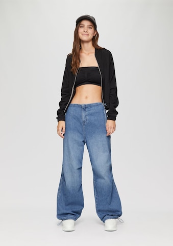 QS Wide Leg Jeans in Blau