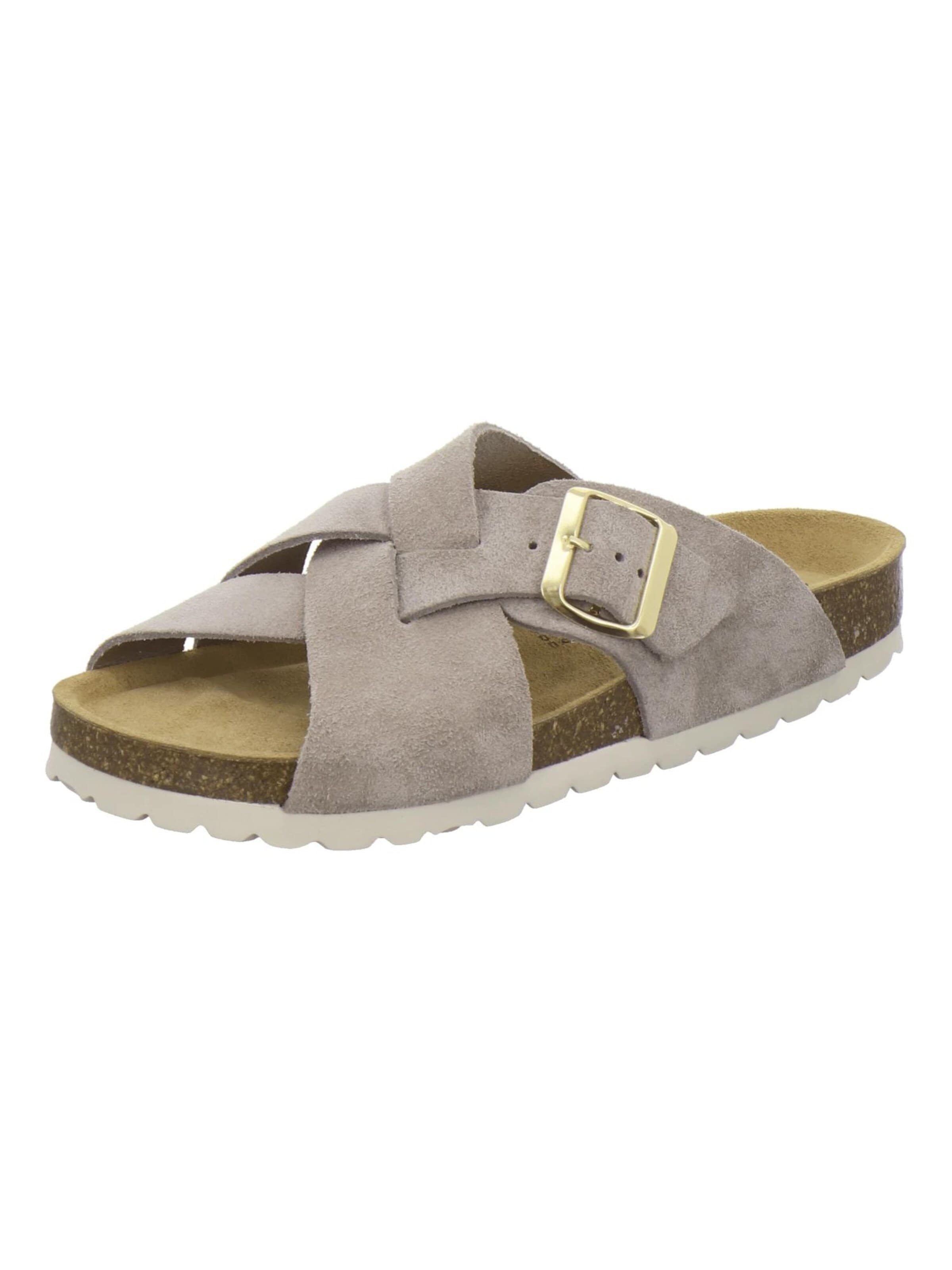 AFS-Schuhe Mules 'Pantoletten Damen Kreuzbandage quarz' in Beige: front