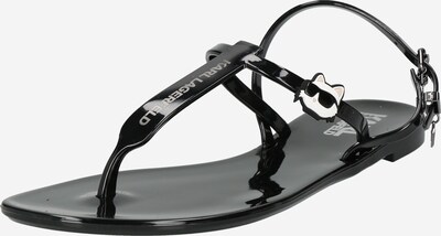 Karl Lagerfeld T-Bar Sandals in Beige / Black / White, Item view