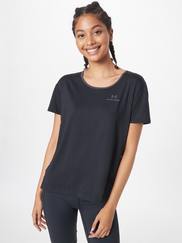 UNDER ARMOUR Performance Shirt 'Rush' in Black: front