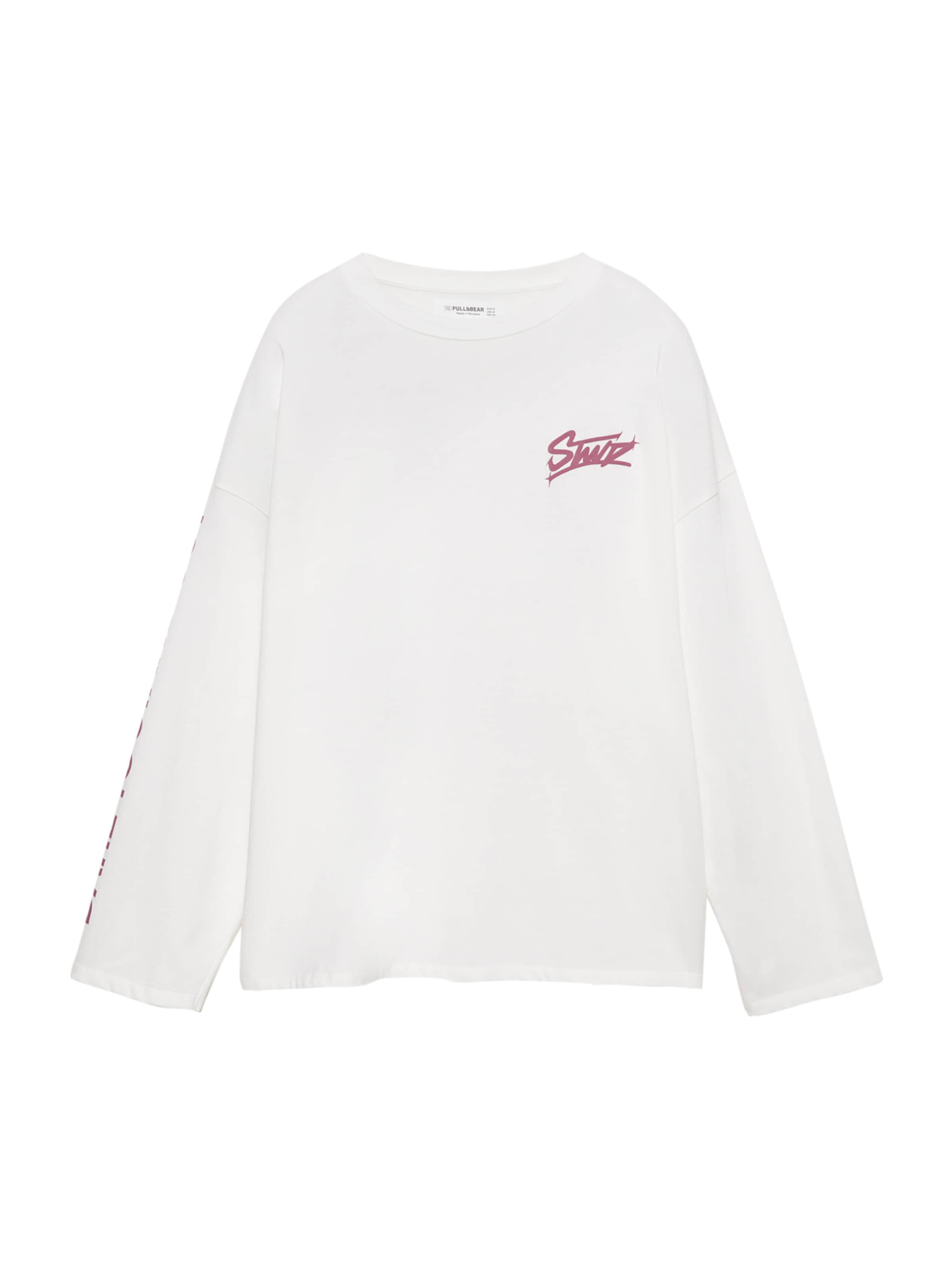 Pull&Bear Tričko 'STWD' - Biela: predná strana