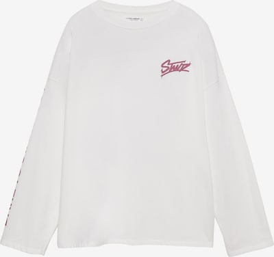 Pull&Bear Paita 'STWD' värissä vaaleanpunainen / valkoinen, Tuotenäkymä