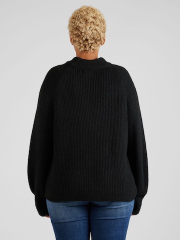 PIECES Curve Sweater 'NATALEE' in Black