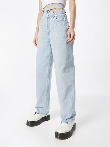 Wide leg Jeans 'Broken Waistband' de la AGOLDE pe albastru: față