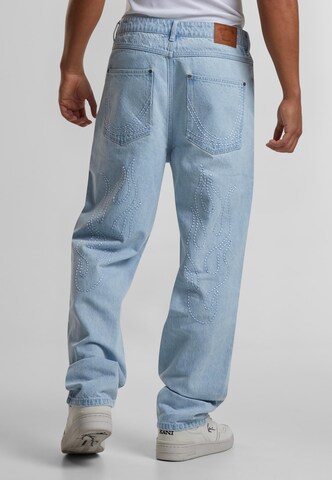 Loosefit Jean 'Flames' Karl Kani en bleu