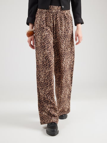 ABOUT YOU Широкий Штаны 'Elmira' в Черный: спереди