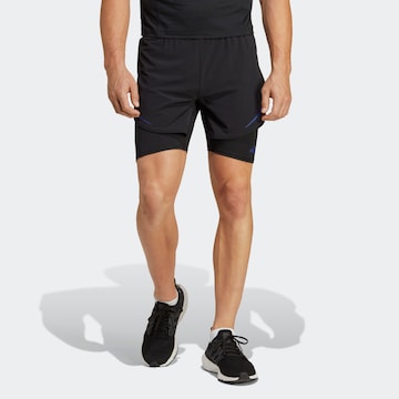 Coupe slim Pantalon de sport 'Heat.Rdy Hiit 2-In-1 ' ADIDAS PERFORMANCE en noir : devant