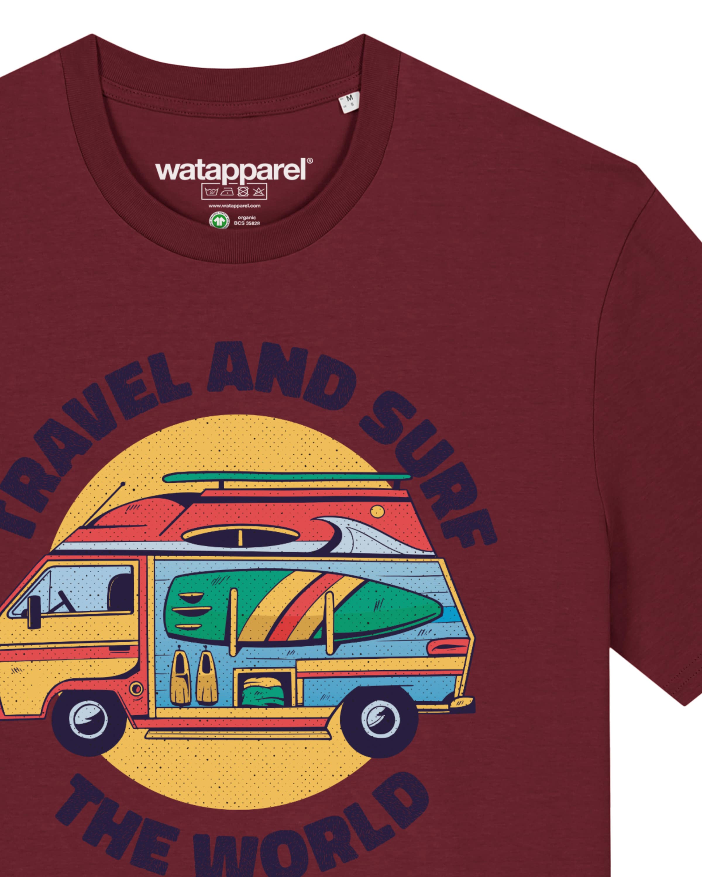 Maglietta ' Travel and surf ' di Watapparel in rosso