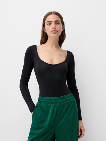 Body a maglietta di Bershka in nero: frontale