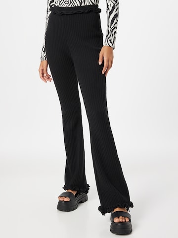 évasé Pantalon Daisy Street en noir : devant