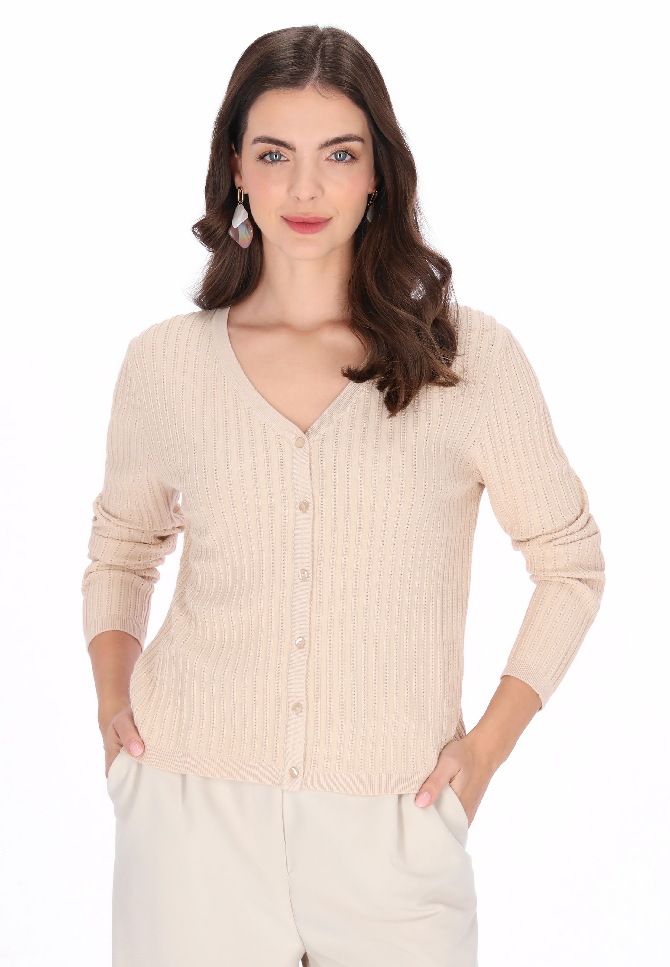 Cardigan Usha en beige : devant