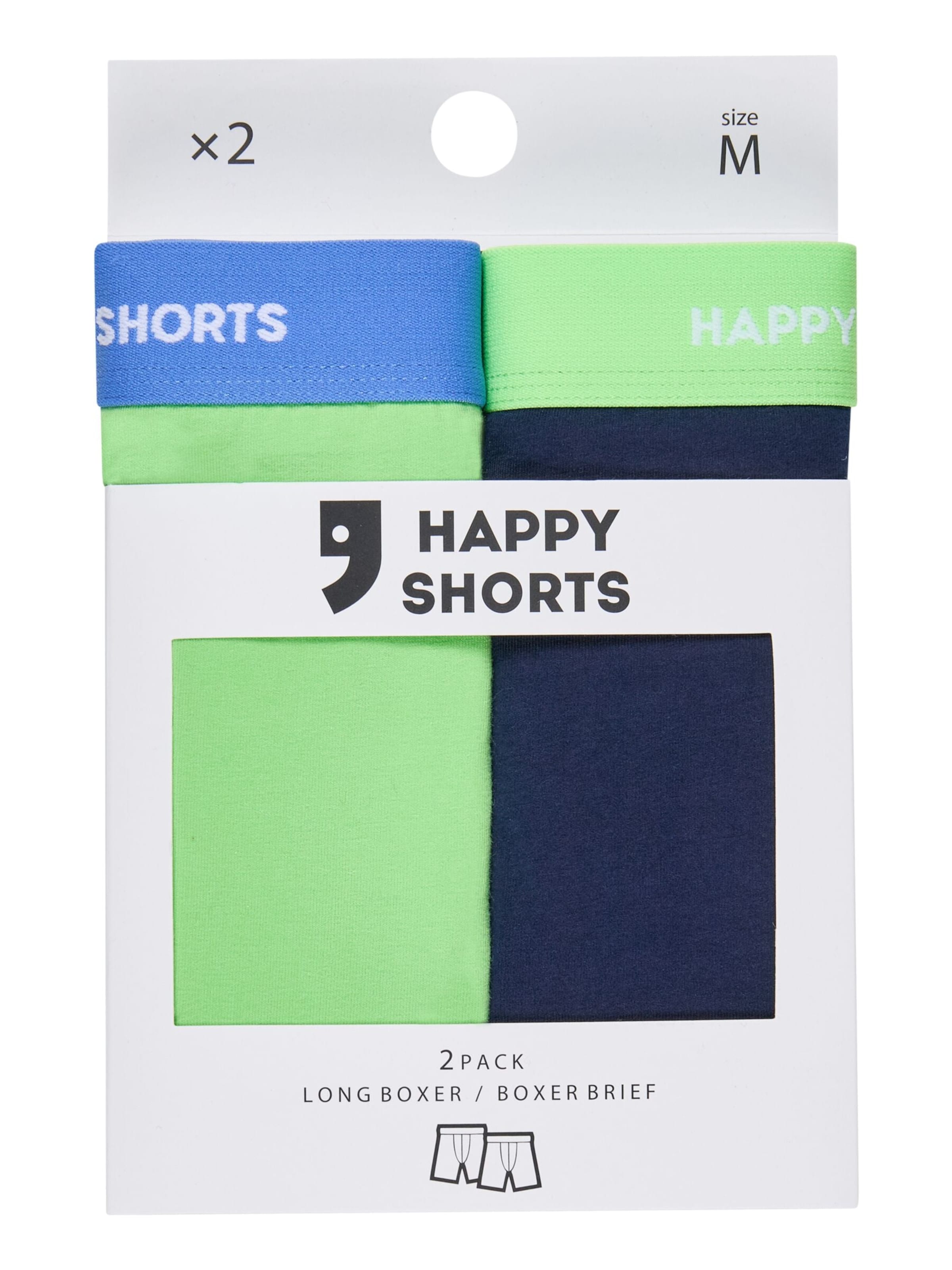 Happy Shorts Boxershorts '2 Happy Shorts Jersey Trunk Long Men's Boxer Shorts Pant' in Blauw