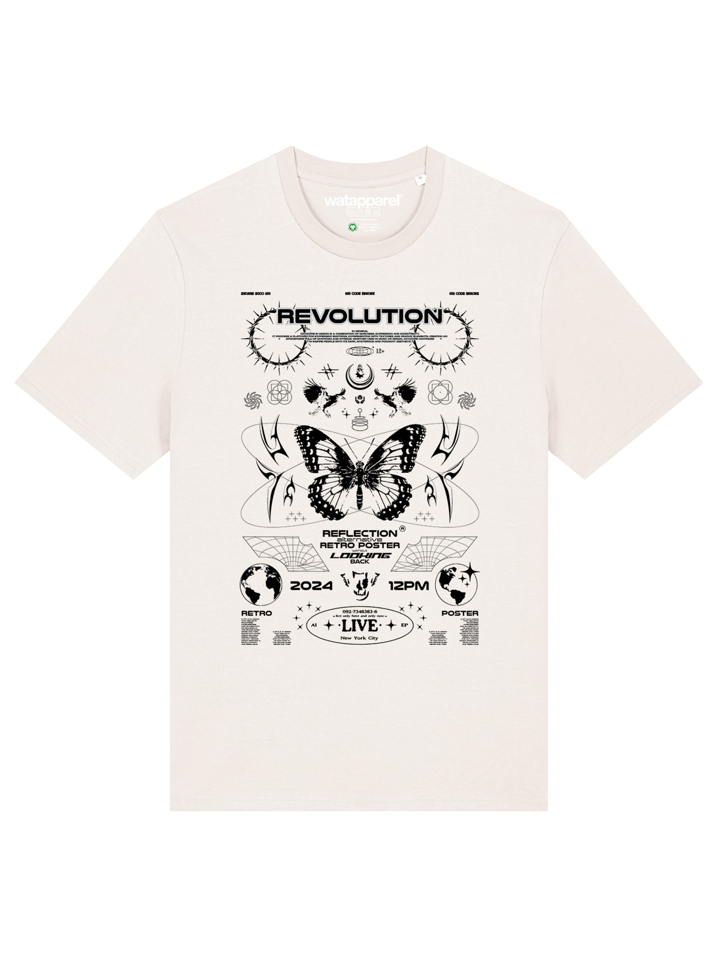 Watapparel Shirt 'Revolution' in Wit: voorkant