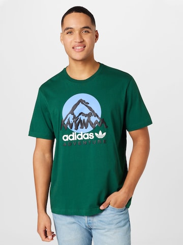 ADIDAS ORIGINALS Majica 'Adventure Mountain Front' | zelena barva: sprednja stran