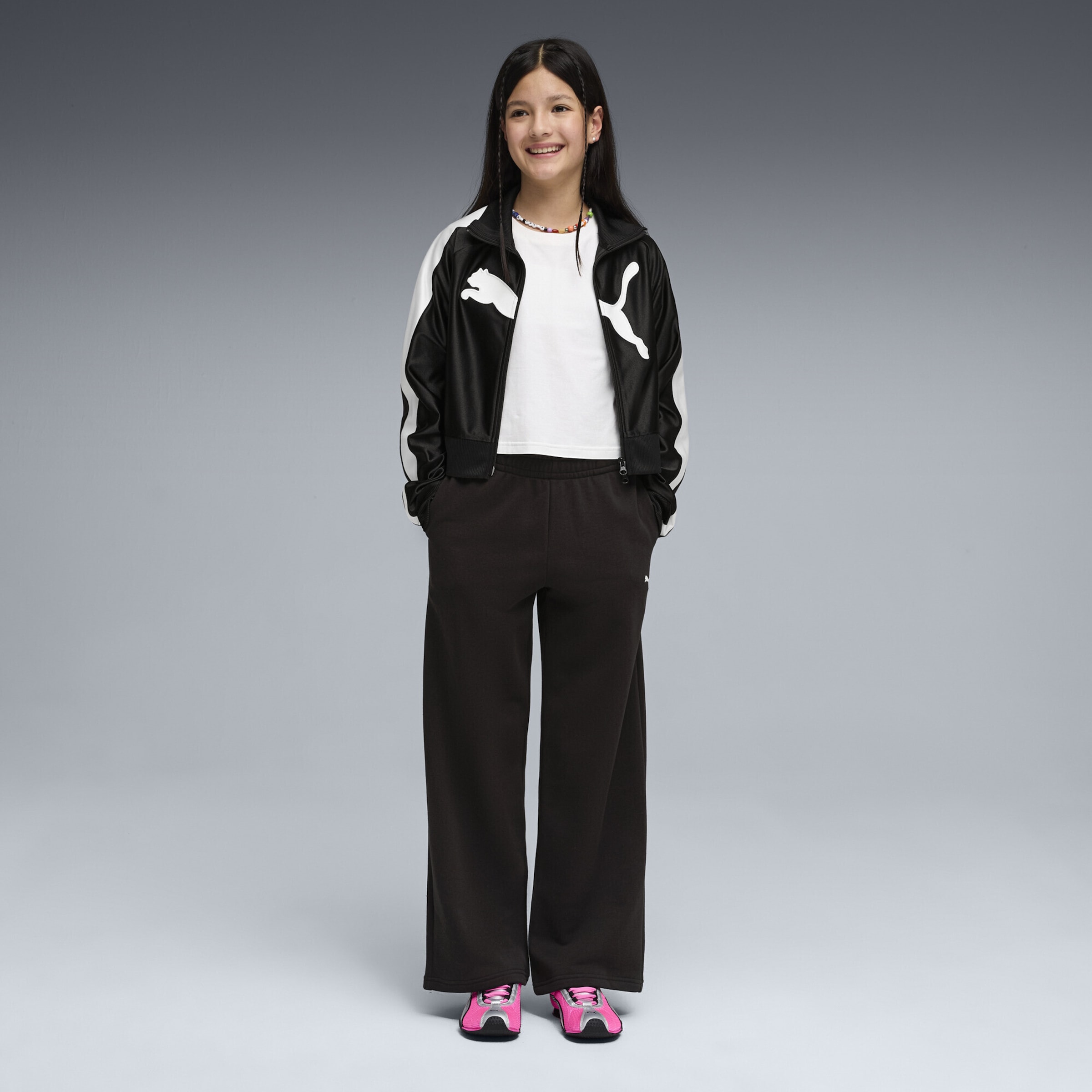 PUMA Wide Leg Hose 'Essentials' in Schwarz