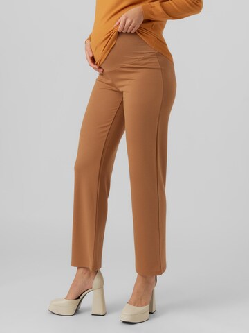 MAMALICIOUS Loose fit Trousers 'LUNA' in Brown: front
