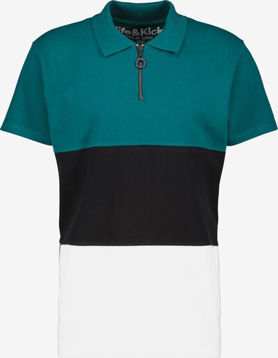 Alife and Kickin Poloshirt 'Paolo' in smaragd / schwarz / weiß, Produktansicht
