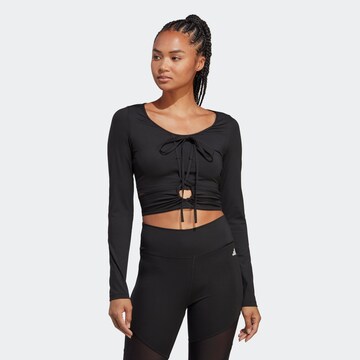 Tricou funcțional 'Dance' de la ADIDAS PERFORMANCE pe negru: față