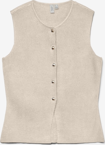 VERO MODA - Chaleco de punto 'VMSaba' en blanco: frente