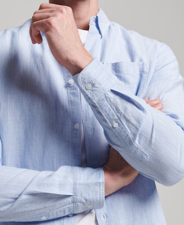 Superdry Regular fit Button Up Shirt in Blue