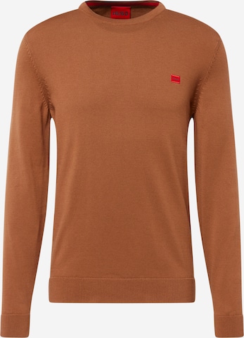 HUGO Red Sweater 'San Cassius' in Brown: front