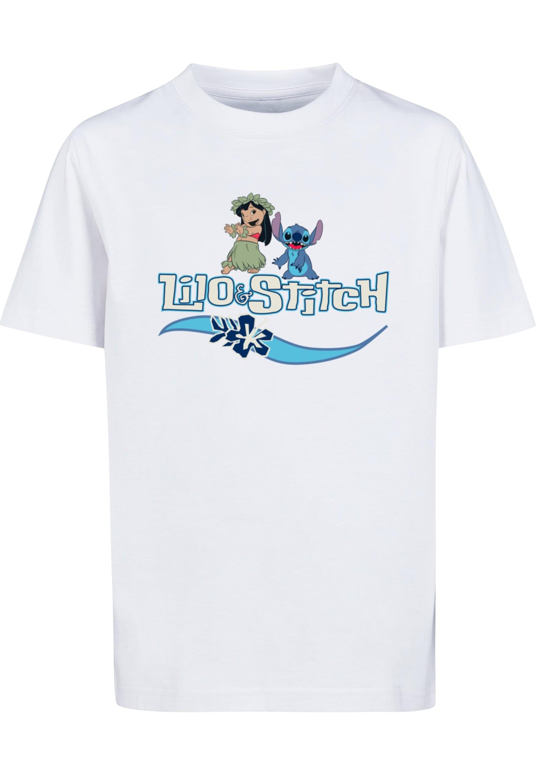 ABSOLUTE CULT Shirt 'Lilo And Stitch - Characters' in Wit: voorkant