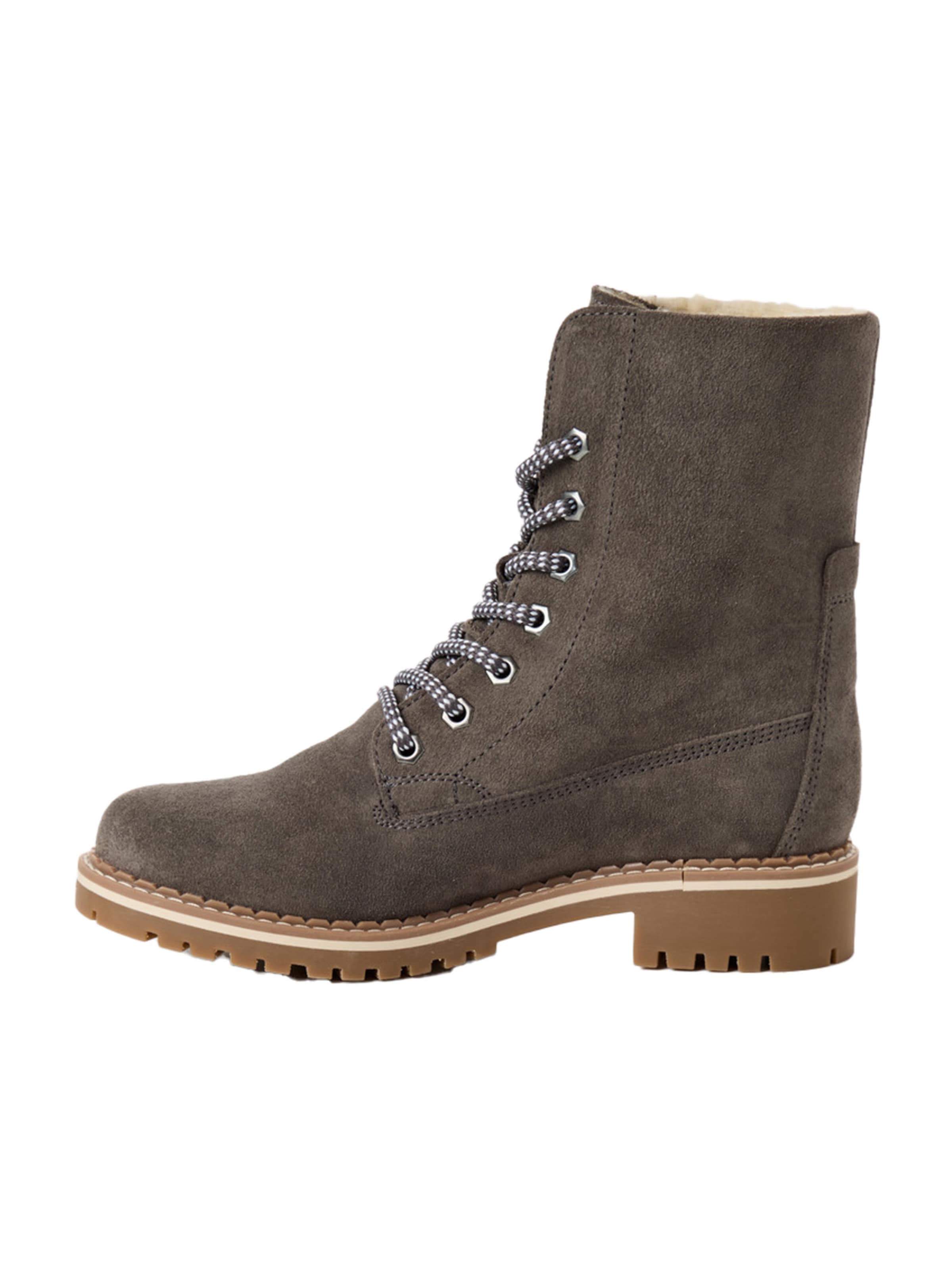 Tamaris Lace-Up Ankle Boots in Grey: side