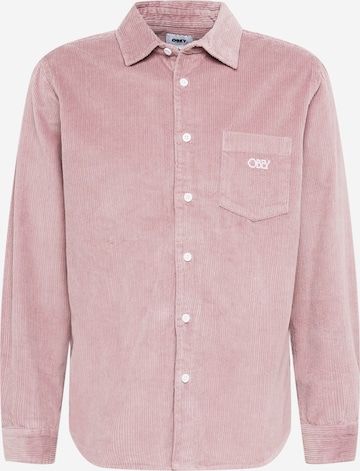 Obey Button Up Shirt 'Julian' in Pink: front