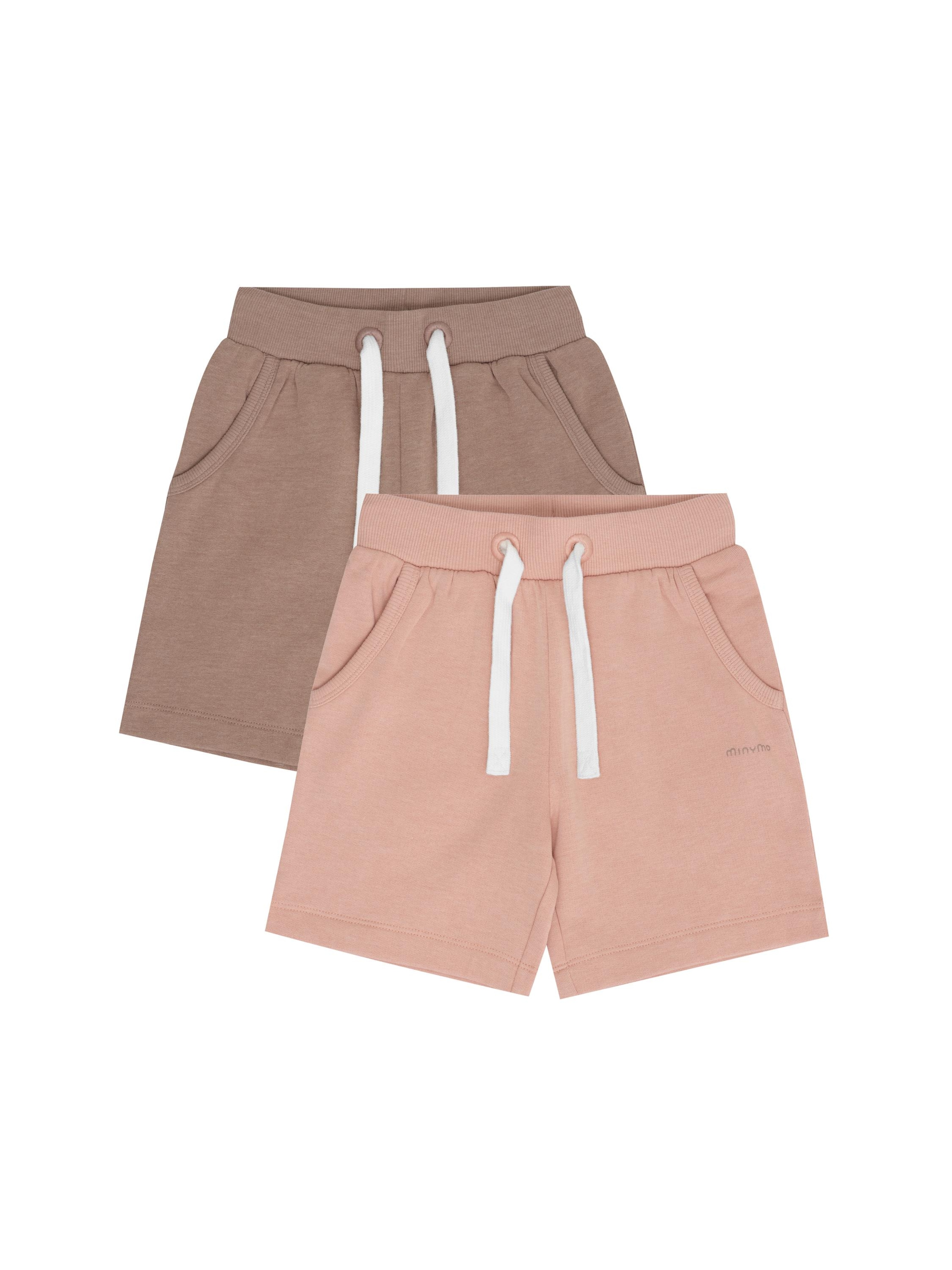 MINYMO Sweatshorts ' MIGirls 2 PACK ' in braun / altrosa, Produktansicht