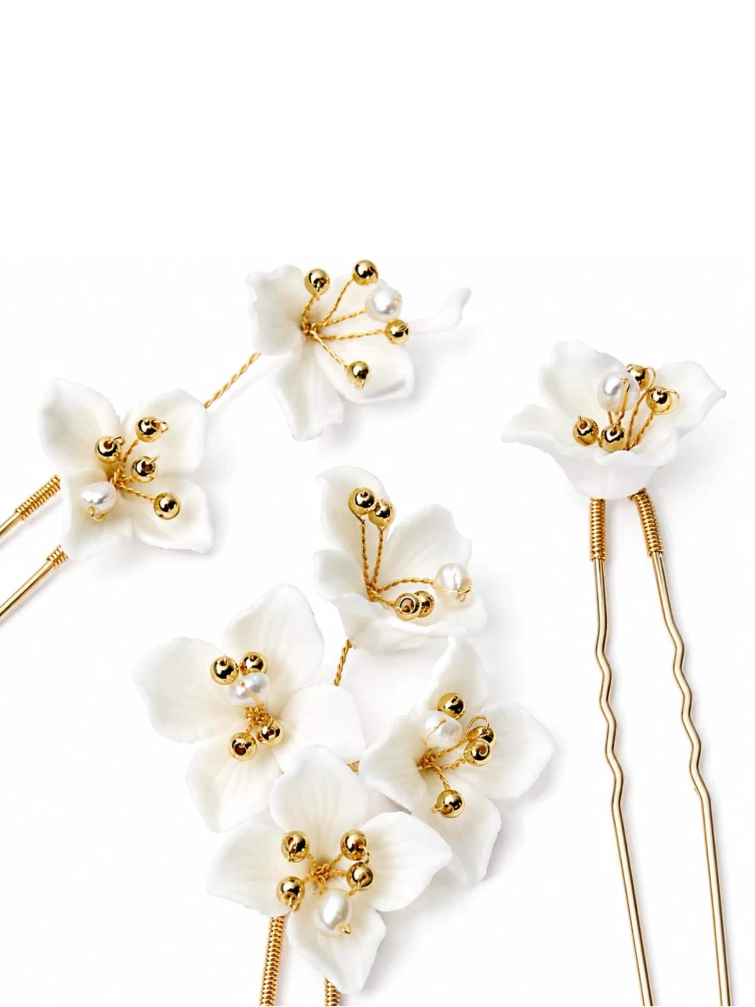 Sally Jane Bridal Haarschmuck 'Fay Hairpins'‌‌‌‌‌‌‌ in Gold: Vorderseite