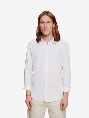 ESPRIT Slim fit Button Up Shirt in White: front