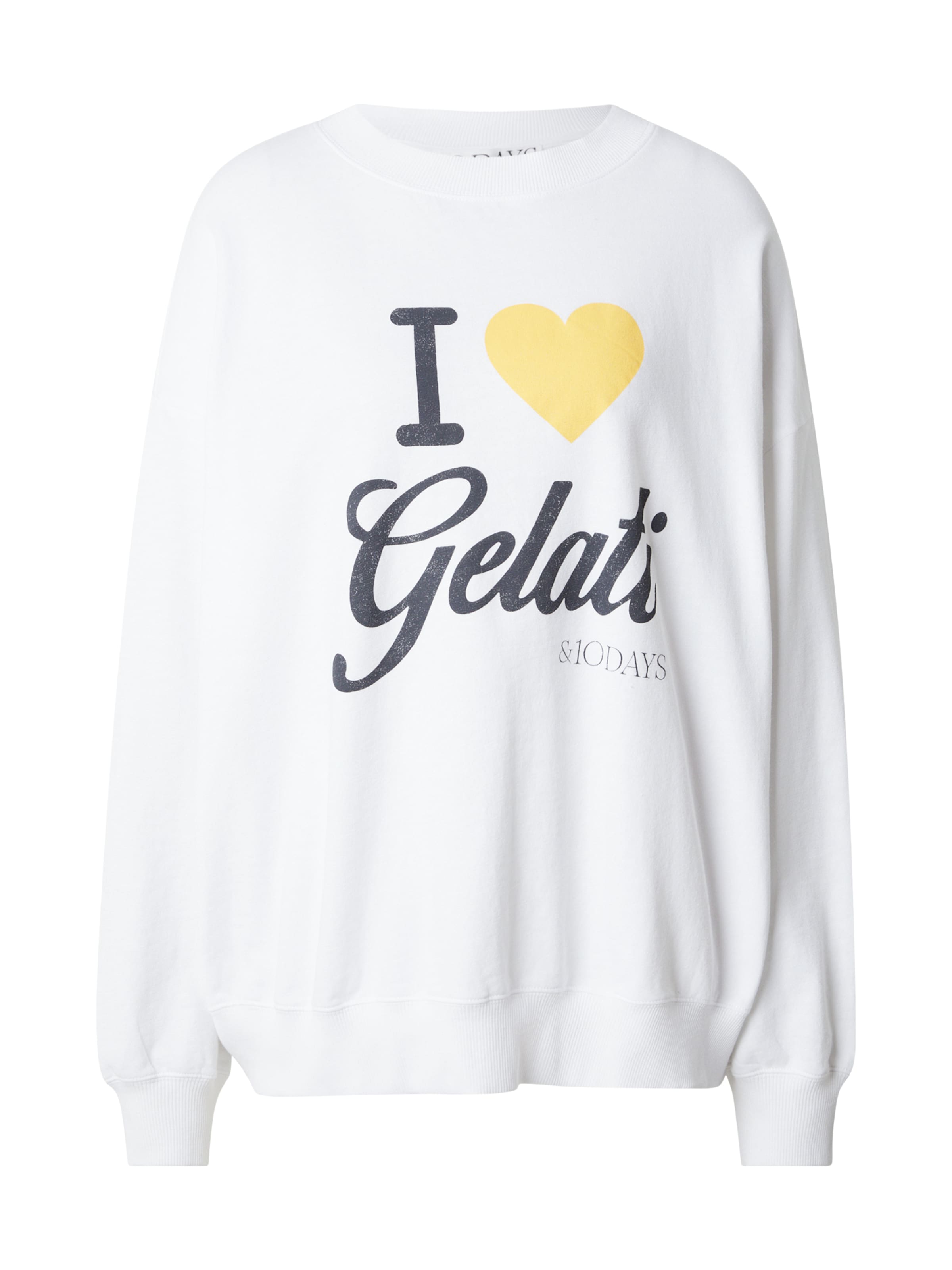 10Days Sweat-shirt 'Gelati' en XS en jaune / noir / blanc, Vue avec produit