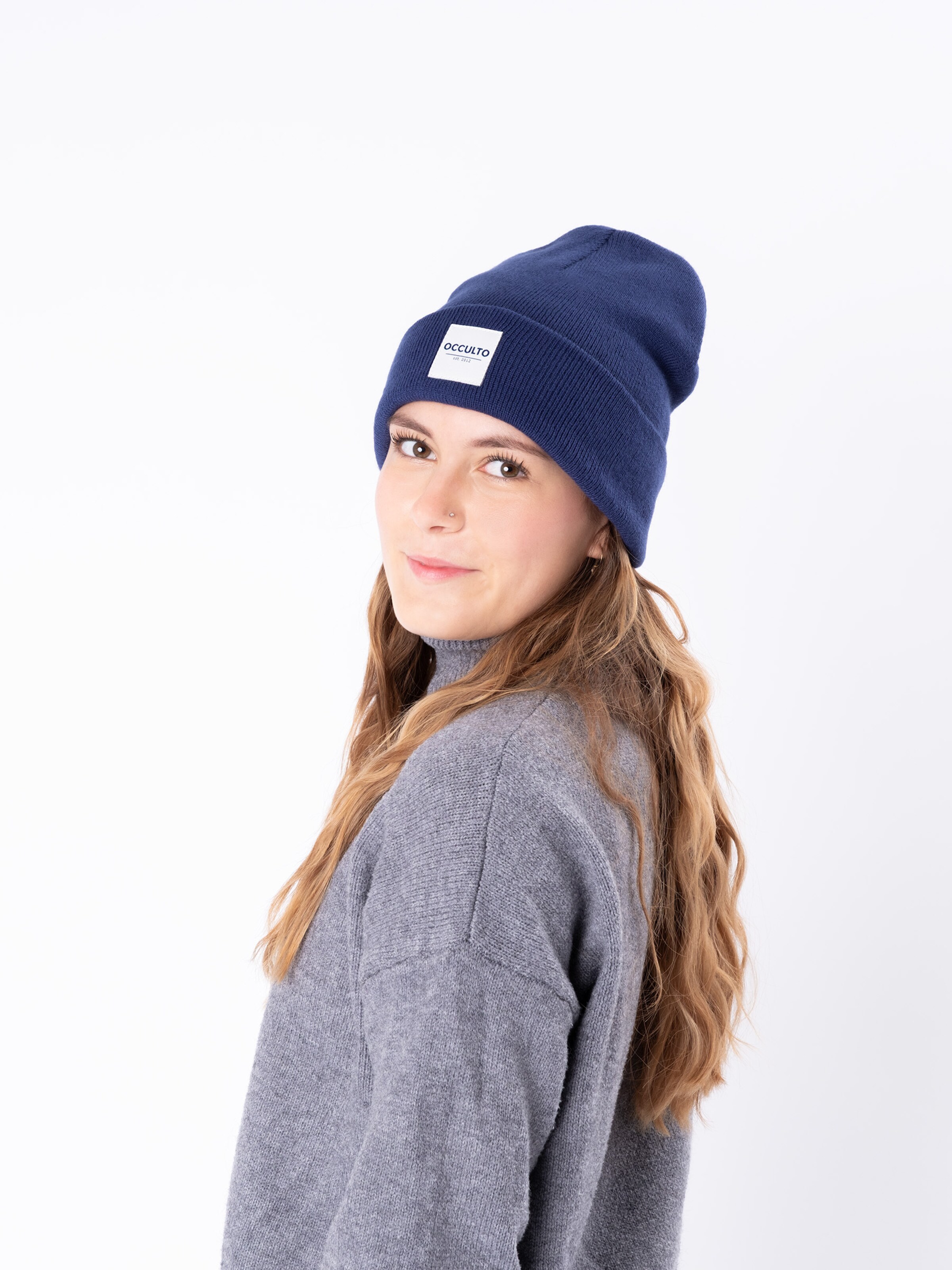 Occulto Beanie 'Eli' in Blue: front