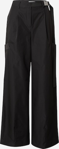 millane Wide leg Pleat-Front Pants 'Kaja' in Black: front