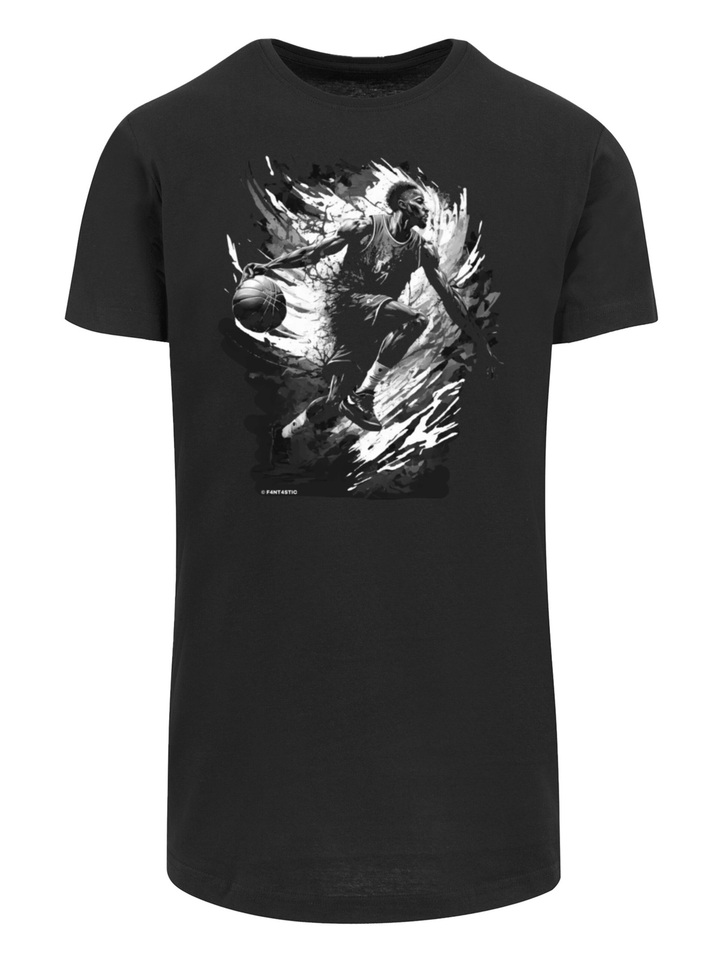 F4NT4STIC Shirt 'Basketball Splash Sport' in Black: front