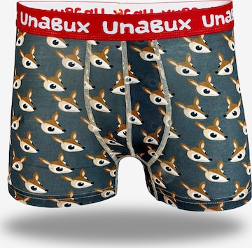 UNABUX Boxer shorts ' BLACK WHITE RABBIT ' in Grey: front