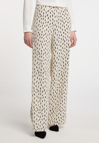 DreiMaster Klassik Wide leg Trousers 'Eucaly' in White: front