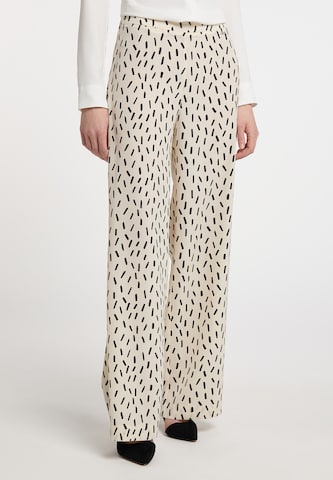 DreiMaster Klassik Wide leg Broek 'Eucaly' in Wit: voorkant