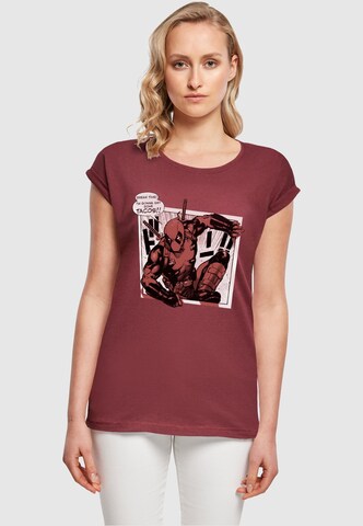 ABSOLUTE CULT Shirt 'Deadpool - Tacos Breaktime' in Rood: voorkant