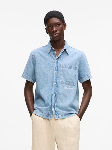 mėlyna KARL LAGERFELD JEANS Standartinis modelis Marškiniai: priekis