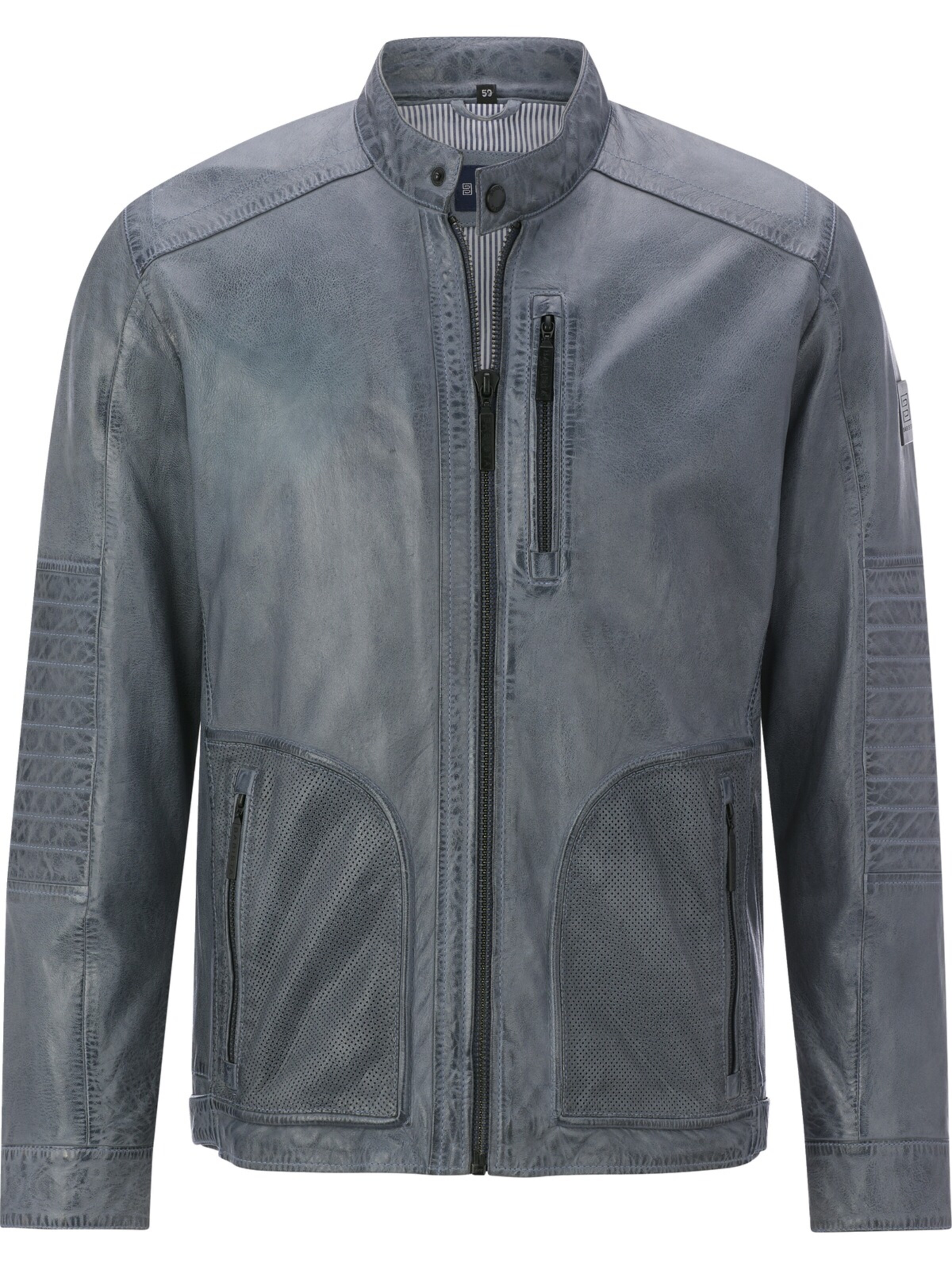 BABISTA Lederjacke ' Ralmir ' in Blau: Vorderseite