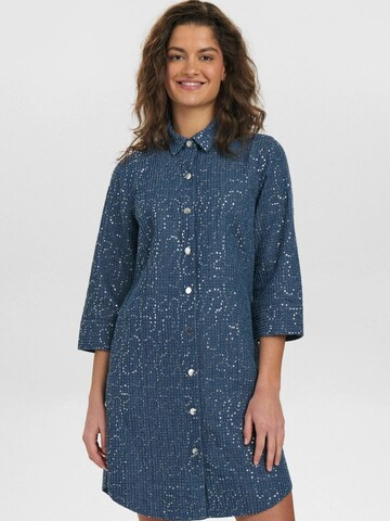 Robe-chemise ' JOURNEY ' NÜMPH en bleu : devant