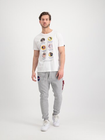 T-Shirt 'Apollo Mission' ALPHA INDUSTRIES en blanc